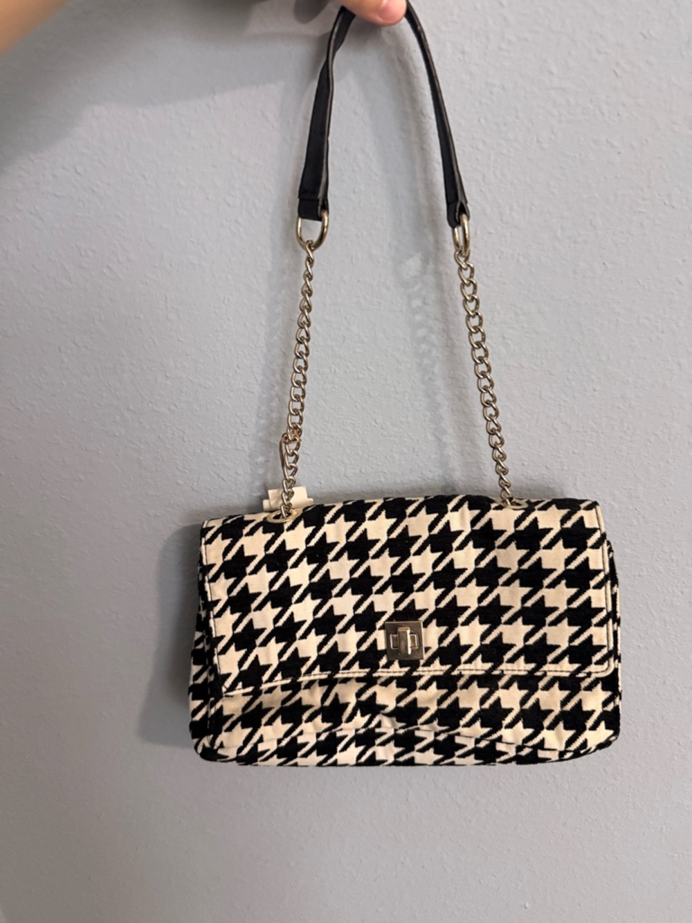 Talbots Classic Black & White Houndstooth Shoulder Bag NWT